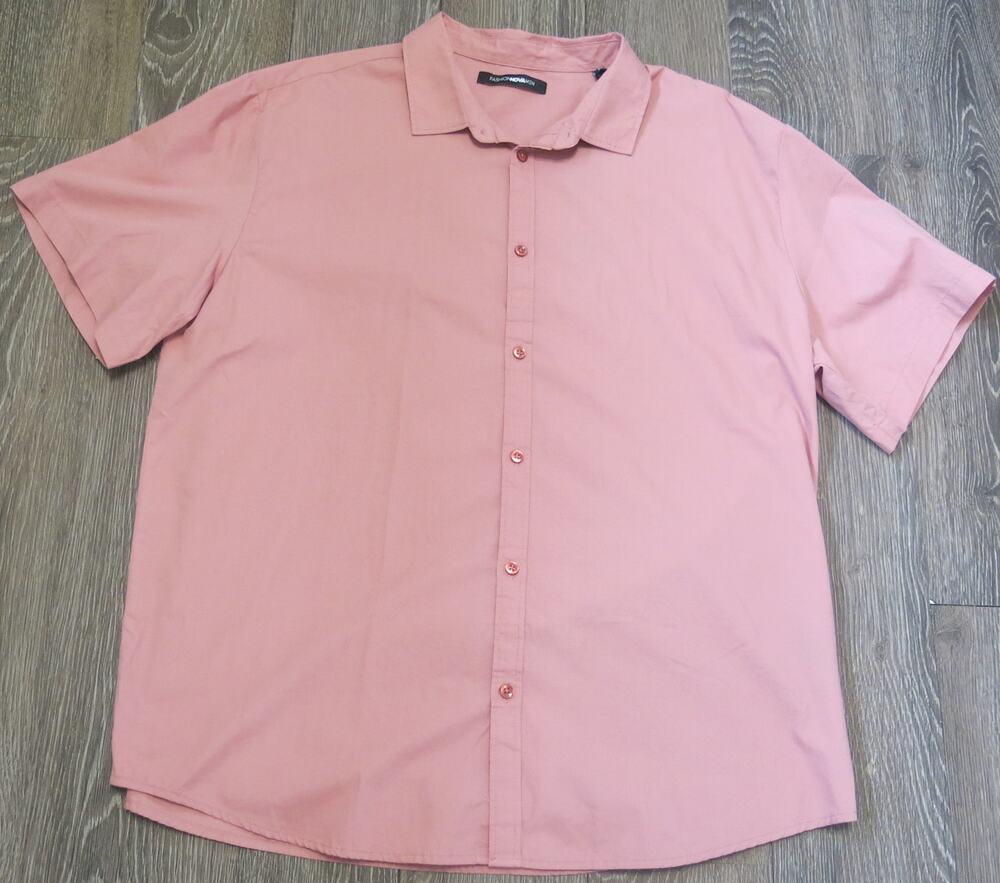 Fashion Nova *NWT* Shirt Button Down Size XXL Men Cotton Pink Business Casual
